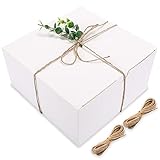 Moretoes White Gift Boxes 12 Pack 8x8x4 Inches, Paper Gift Boxes with Lids for Wedding Present, Bridesmaid Proposal Gift, Graduation, Holiday, Birthday Party Favor, Engagements and Christmas