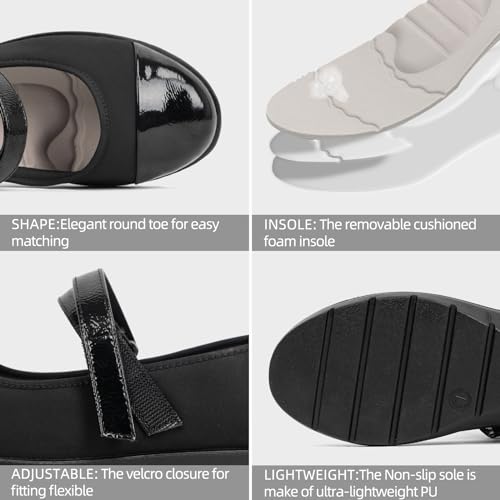 Women’s Orthopedic Mary Jane Flats Round Toe Comfortable Bunions Walking Shoes Dressy Orthotic Work Shoes with Arch Support4