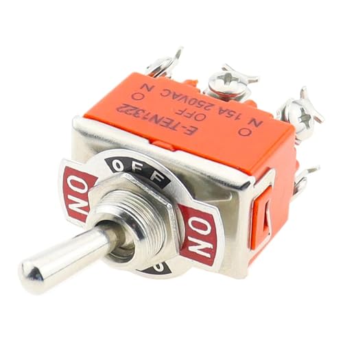 Interruptor de palanca E-TEN1322 de 6 pines ON-OFF-ON conmutador de 15A para automoción 4
