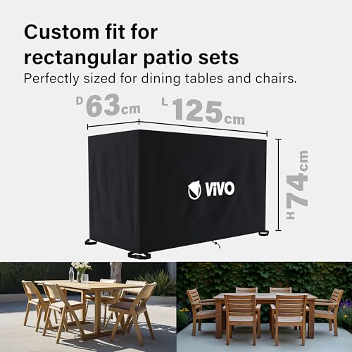 Garden Furniture Covers 125x63x74cm Rattan Sofa Table Chair Set Cover Tear Resistant Oxford Fabric 420D Heavy Duty Oxford Fabric Anti-UV Outdoor Patio Table Cover with Air Vent for Chair and Table 7 Garden Furniture Covers 125x63x74cm Rattan Sofa Table Chair Set Cover Tear Resistant Oxford Fabric 420D Heavy Duty Oxford Fabric Anti-UV Outdoor Patio Table Cover with Air Vent for Chair and Table - Image 7