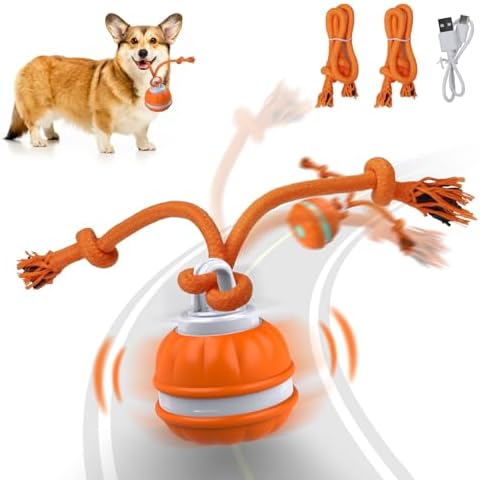 Salodal Peppy Pet Ball for Dogs, Dog Interactive Toys Dog Ball,Motion Activate Rolling Ball for Puppy/Small Dogs, Automatic Moving Dog Toy,USB Rechargeable (Dog Ball) Cover