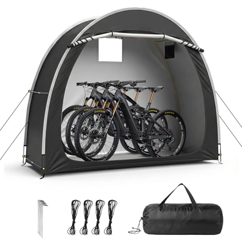 VINGLI Bike Storage Tent for 2-3 Bikes with Carry Bag, Portable Bicycle Storage Shed Waterproof with...