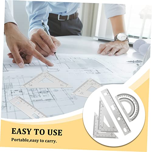 VILLCASE 1 Conjunto 4Pcs Réguas Para Crianças Régua Transferidor Conjunto De Régua Transferidor De M