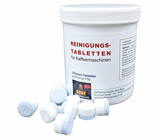 Lot de 40 tablettes de nettoyage 2 phases de 3,5 g compatibles avec les machines à café Jura