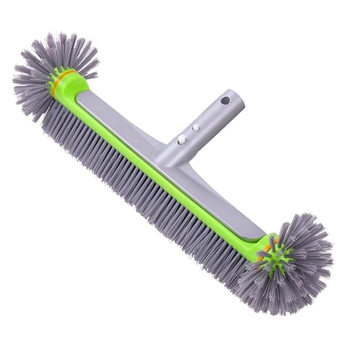 KINFAVOU - KINFAVOU Pool Brush with Round-End Brush Head, 7 Rows 17.5-inch Pool Brush Head for Inground Pool/Above Ground Pool