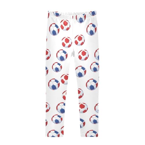 ALAZA Girls' Leggings Children's Yoga Pants Skinny Printed Dance Red Blue Football Comfortable 4T