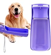Water Bottle with Water Trough for Animals (Purple)