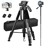 Camera Tripod, 72” Tripod for Camera Stand, Aluminum Heavy Duty Tripod for Video Photo, 5 in 1 Trave
