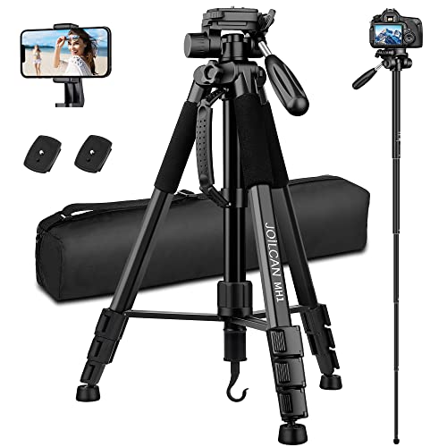Camera Tripod, 72” Tripod For Camera Stand, Aluminum Heavy Duty Tripod For Video Photo, 5 In 1 Travel Camera Tripod & Monopod Compatible With Canon Nikon Cameras Dslr Camcorder Projector Phone #TOP4