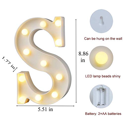 Image of MUMUXI 5W LED Marquee Letter Lights, Warm White, S Shape