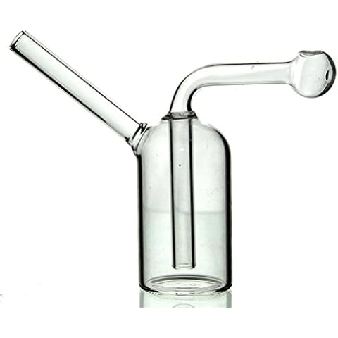 Aoheuo Mini Glass Bong Mini Pipe Bong Pipes 12cm Mini Smoking Pipe Water Filter (Clear) Cover