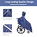 Fonakei Wheelchair Poncho Wheelchair Covers Waterproof with Reflective Strips Rain Ponchos for Adults Reusable, Adjustable Hood,Secure Buckle Straps Electric Wheelchair Accessories (Navy Blue)