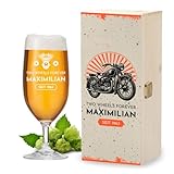 polar-effekt Leonardo Bierglas Tulpe 0,3 L mit Gravur & Holzkiste mit UV-Druck...