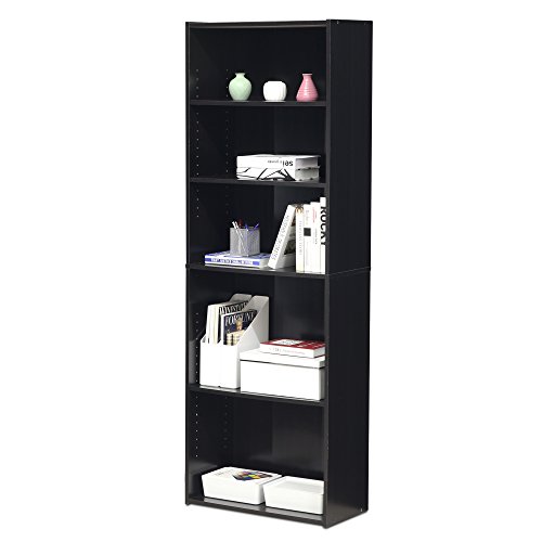 Image of FURINNO Wright 5-Shelf Bookcase, Cinnamon Cherry