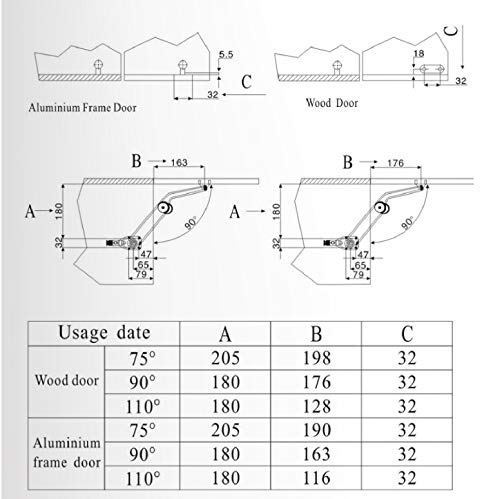 NUZAMAS - Set di 2 cerniere di supporto per