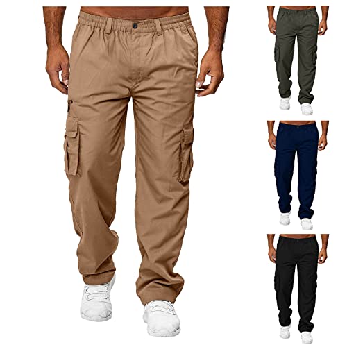 lcyhony Mencomfy Cargo Pants Relaxed Fit Multipants - High Stretch Multi-Pocket Durable Cargo Pants Summer Casual Work Pant