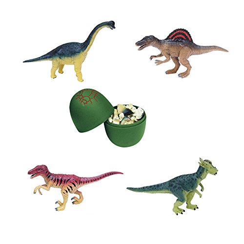 ARTKAL Assorted 4pcs/Set of Ukenn 2nd Generation 3D Dinosaur Puzzles Brachiosaurus Spinosaurus Veloclraptor Pachycephalosaurus DIY Dino Egg Kids Educational Toy 2366s