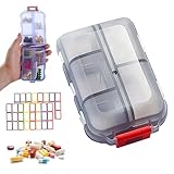 Zelvoria Medwallet - Zelvoria Medwallet Pill Organizer, Zelvoria Medwallet with Labels, Zelvoria Medicine Wallet, Travel Pill Organizer Pocket Pill Case (Grey)