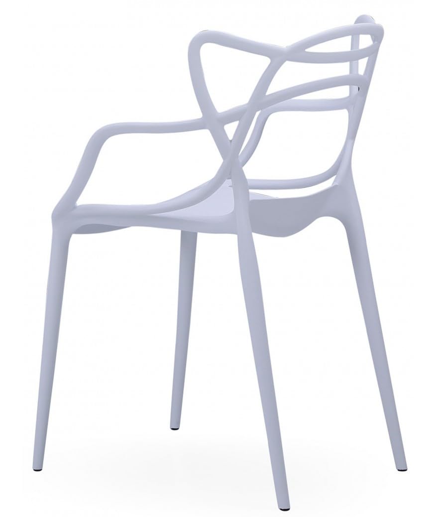 PEGANE Lot de 4 Chaise Forme Papillon en polypropylène Coloris Blanc - Longueur 55 x Profondeur 55 x Hauteur 83 cm