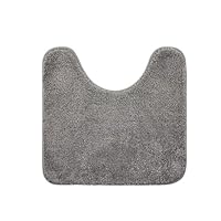 Wc Vorleger, Wc Teppich Mit Ausschnitt, Toiletten Teppich, Graue U-Förmige rutschfeste Toilettenmatte, 50 X 40 cm, für Badezimmer und Freistehende Toiletten, für Familien Mit Kindern Und Senioren