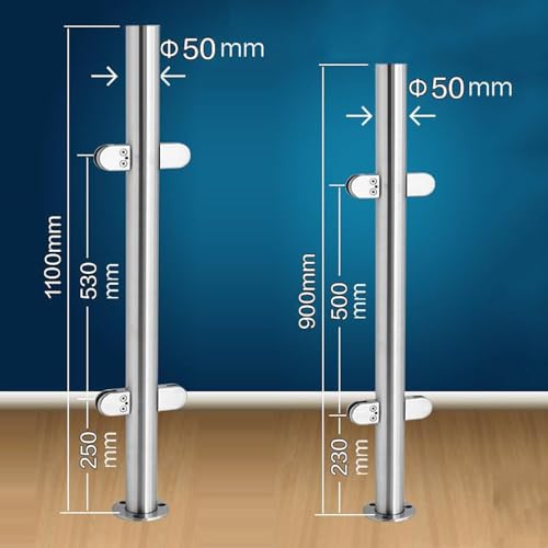 Balaustrada de metal plateado con abrazaderas de goma y altura ajustable 3