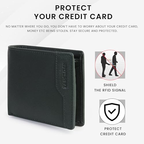 Image of TANSTITCH Slim Leather Wallet | Compact, Minimalist & Thin Wallet | RFID Protected (Green)