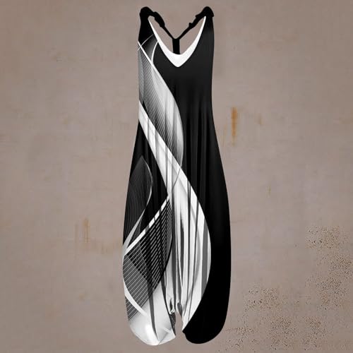 OIOLOYJM Summer Plus Size Boho Overalls for Women 2025 Fashion Jumpsuits Loose Fit Rompers Floral Printed Baggy Harem Pants