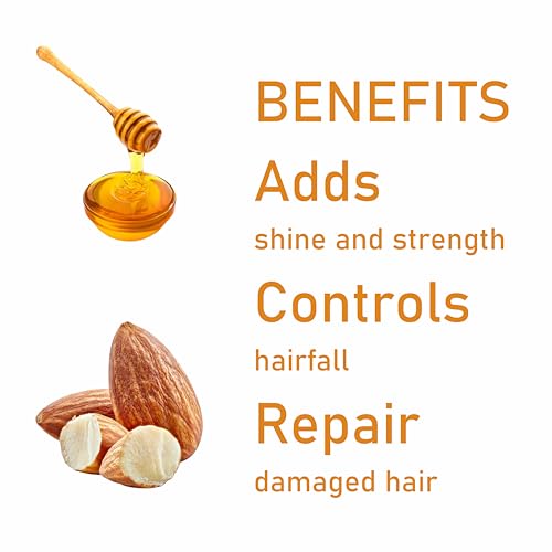 Image of Khadi Honey Almond Shampoo - 100% Natural Nourishing Cleanser for Soft, Silky Hair - Moisturizes Dry Scalp - Sulfate-Free, Paraben-Free - 400ml