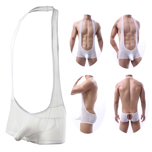 YUFEIDA Men's Athletic Supporters Stylish Bodysuit Slim Fit Jumpsuit Breathable Base Layers Boxer Back Open Leotard2