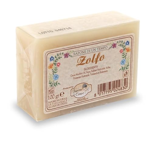 Sapone di un Tempo Jabón de azufre apto para pieles grasas, 100 g
