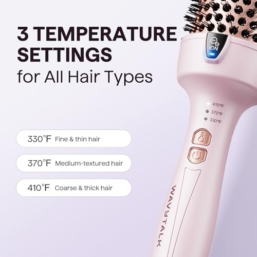 Image of Wavytalk Thermal Brush, Blowout Express 1.7 Inch Blowout Brush, Negative Ion Technology for Creating Smooth Relax Blowouts, Give the Hair Body and Shine, Millennial Pink