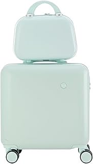 LCHJX Koffer Set Solid Color Small Tragbares Stiller Universal Wheel Trolley Hülle Fahrtkasskennwortbox (schwarz, 18in_with Handtasche)