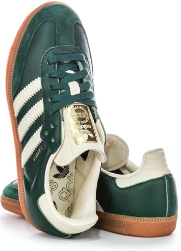 adidas Samba Og Women's 3-Stripes Retro Contrast 70S Trainers (Green, US 5)4