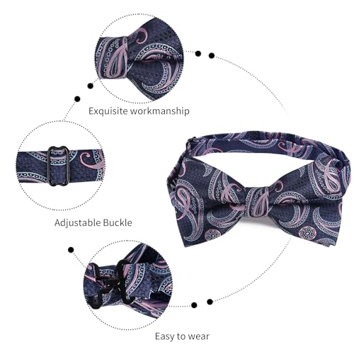 Image of Alizeal Mens 4pcs Vintage Paisley Bow Tie Set