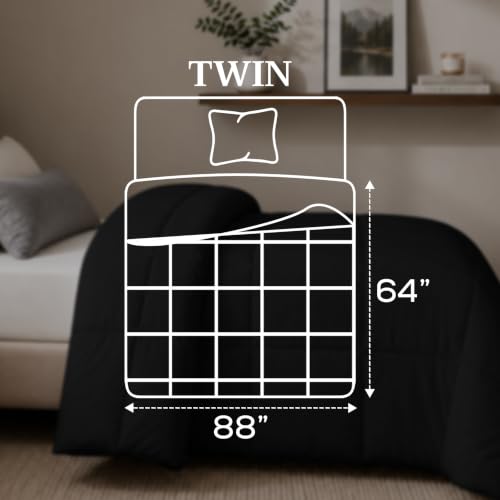 Image of Utopia Bedding Duvet Insert, Twin Comforter 64 x 88 Inches, Black