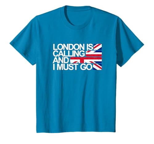 T-shirt avec drapeau du Royaume-Uni « London is Calling and I Must Go » T-Shirt