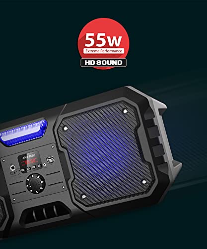 Image of Ant Audio Rock 550 Party Speaker with Karaoke with FM Radio, Micro SD Card, USB, Wired Mic - 55 watt, Black