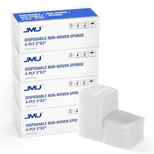 Image of JMU 800 Gauze Pads 3x3, Sponge Non Woven 4-Ply Non-Sterile Dental Pads | All Purpose Gauze