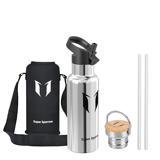 Württemberger Wein Heilbronner Festtagsglühwein rot (1 x 0.25 l) 6 Super Sparrow Trinkflasche Edelstahl - 500ml - Auslaufsicher Thermoskanne, BPA-Frei Wasserflasche - Kohlensäure Thermosflasche für Kinder, Sprudel, Sport, Uni, Schule, Fitness, Outdoor, Camping