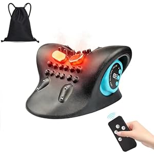 Z6 2026 3-in-1 Neck Shoulder Massager with Heat & Pulse, Deep Tissue Kneading Pillow, Remote Control, Portable Travel Neck Relaxer for Pain Relief in Office/Car/Home Use