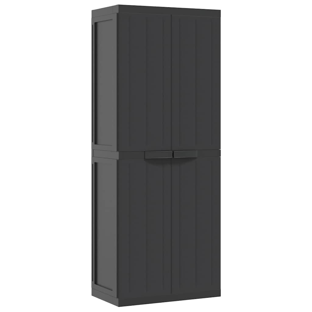 Armoire de Rangement Jardin, Armoire d'extérieur Haute noir 65x37x165 cm PP