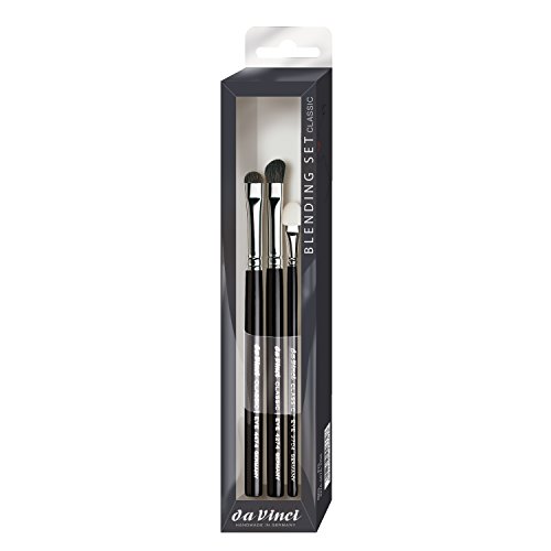 da Vinci Cosmetics Series 4802 Classic Monochrome Look Brush Set with Eye-Definer, Blender, and Applicator, Multiple Sizes, 46.2 Gram, 3 Brushes