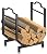 Usluole Firewood Rack Indoor, Small Metal Wood Rack Heavy Duty Firewood Holder, Sturdy Fireplace Log Holder Firewood Storage Rack, Waterproof Rustproof Fireplace Firewood Stand Outdoor