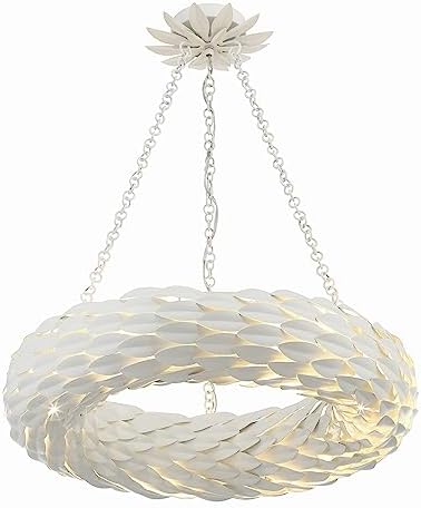 Crystorama Broche 6 Light Matte White Chandelier