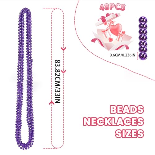 Collares de cuentas para carnaval y disfraces pack de 48 piezas unisex 6