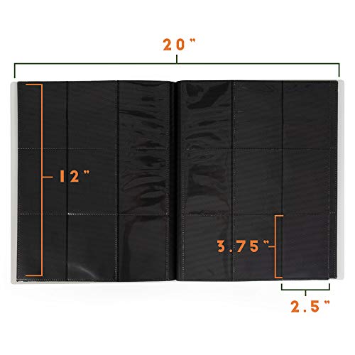 Citadel Collectibles Display Album, Black, 40 Acid-Free Pages, Compatible with Major Trading Card Games, Includes Sideboard Pockets for Stability