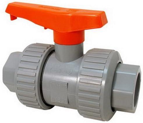 NIBCOChemtrol Tru-Bloc U51TB-V CPVC True Union Ball Valve With Orange Handle, 1-1/4"