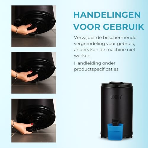 Centrifugeuse linge Lodgy essoreuse sèche : mini sèche-linge noir AAA+
