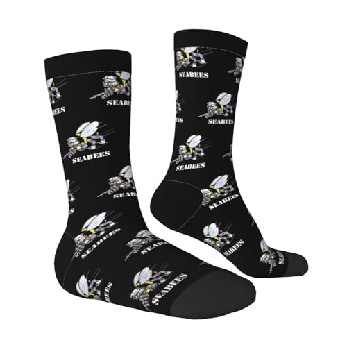 Navy Seabee Adult Cotton Crew Socks Men Sock Casual Calf Socks3