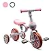 XIAPIA 3 en 1 Tricycle Bébé évolutif Draisienne Enfants 2-5 Ans Tricycle Vélo Enfant Garçons Filles Trotteur Bebe 18 à 48 Mois Premier Cadeau Noël Anniversaire Jeux Exterieur Jouet de Marcheur